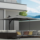EROMMY 10 x 10 Outdoor Square Offset Umbrella with Sturdy Frame - Gray-Erommy